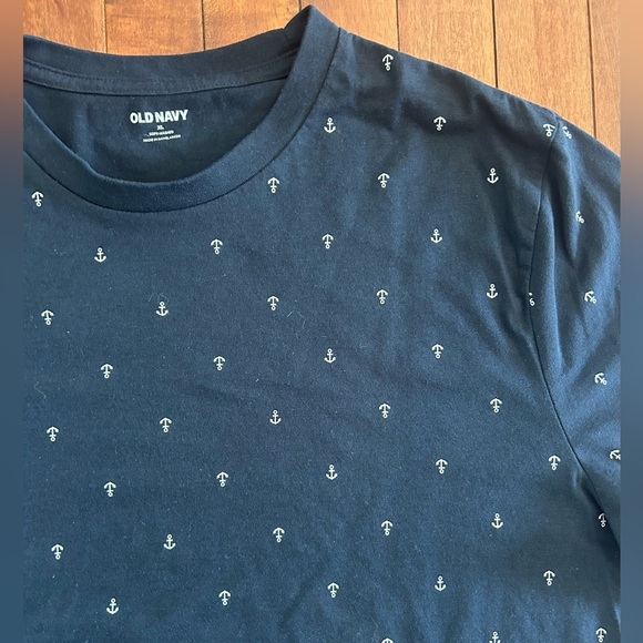 NWOT Old Navy Men’s Navy Blue Anchor Short Sleeve Tee Size XL - Picture 2 of 3